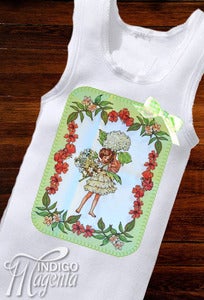 Image of Applique Fairy Singlet - Pistachio on White