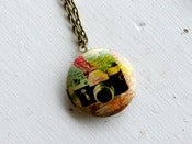 Image of Camera and Map Locket 