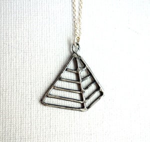 Image of Oxidized Sterling Silver Pyramid Pendant