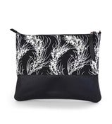 Image of LEATHER CLUTCH (with chain) Black & White Wattle
