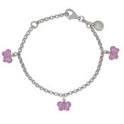 Image of Pink & White Swirl Butterfly Bracelet