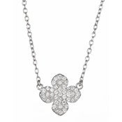 Image of " New " Kara Ackerman <i> Talulah <i/>  Pave Stone Fleur Necklace in Rhodium