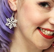 Image of Pearl White Snowflake Earrings