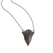 Image of oxidized silver cod bone on 20” silver cable-chain (P55sil20)