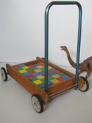 Image of Vintage Baby Walker with Building Blocks 