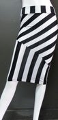 Image of Black and white striped pencil skirt