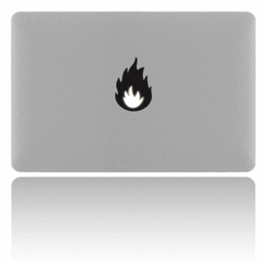 Image of MacBook sticker fire