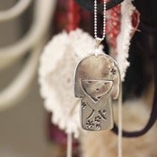 Image of STERLING SILVER JAPANESE DOLL PENDANT NECKLACE