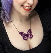 Image of Small Purple Butterfly Necklace 