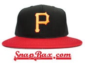 Image of Vintage Deadstock Pittsburgh Pirates Outdoor Cap Co Black Red Snapback Hat Cap