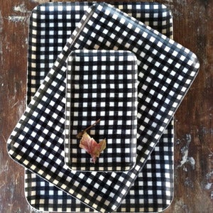 Image of Linen Tray: Navy White Check