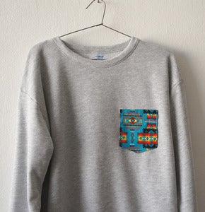 Image of AZTECA POCKET GREY SWEATSHIRT