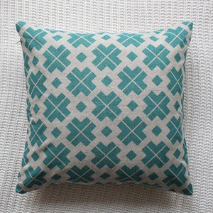 Image of Teal Danish Patterned Cushion