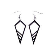 Image of geometric abstraction cone earrings [black]