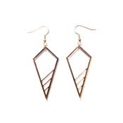 Image of geometric abstraction cone earrings [gold mirror]