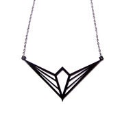 Image of geometric abstraction wings necklace [black]