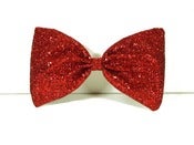 Image of Glitter Dress Bow - Ruby Red