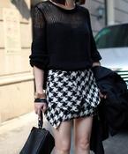 Image of Moment Wrap Skirt in Houndstooth