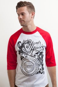 Image of Hands Like Houses - Red Floral Baseball T