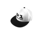 Image of "3D" Snapback Flatbill Hat, Black/White (P1B-T0511)