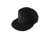 Image of "3D" Snapback Flatbill Hat, Black on Black (P1B-T0510)