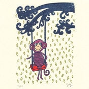Image of MONKEY IN A SWING : limited edition screenprint