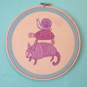 Image of THREE ANIMAL FRIENDS : wall hanging