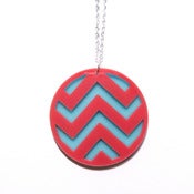Image of chevron necklace [coral/mint]