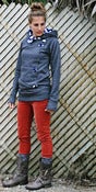 Image of Button Down Hoodie in Navy Chevron