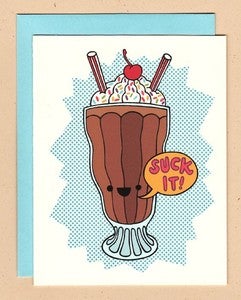 Image of Betty Turbo: Suck it Milkshake Notecard 