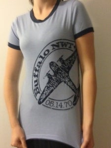 Image of Ladies Fitted Blue/Navy Ringer