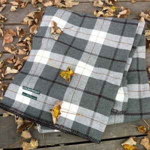 Image of coldatnight plaid blanket in pebble grey