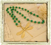 Jewelry: "Green Rosary Dragonfly"