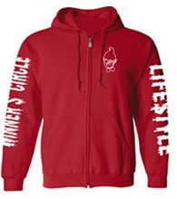 Image of MAD CREEPY - ZIP UP HOODIE (RED)