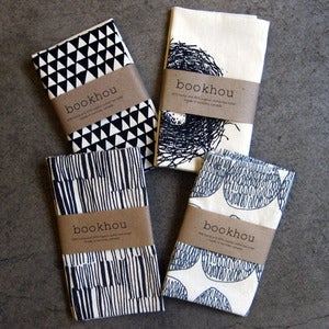 Image of lines + triangles tea towels