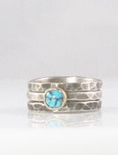 Image of Turquoise and Gold Stacking Ring Set