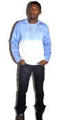 Image of Men's Reconstructed Blue Dip-Dyed Crewneck Sweatshirt