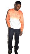 Image of Men's Reconstructed Orange Dip-Dyed Crewneck Sweatshirt