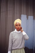 Image of knit sweatshirt- "hi"