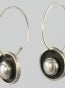 Image of Round Freshwater Pearl Moat Hoop Drop Earrings