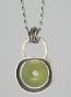 Image of Olive Jade Wrapped Bail Donut Moat Necklace