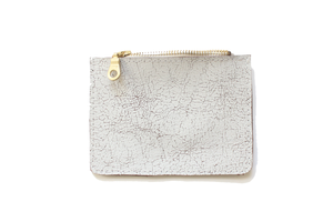 Flat Crackle Pouch Small - White