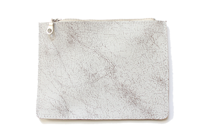 Flat Crackle Pouch Medium - White