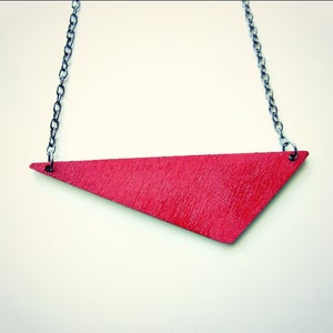 Image of Heather // Asymmetrical Hand-painted Wood Triangle Necklace