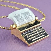Image of Murder She Wrote - Gold and Black Typewriter Necklace