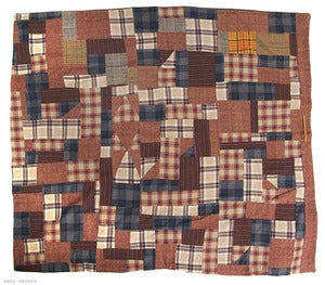 Image of Vintage 1970's Handmade Patchwork Wool Blanket
