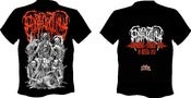 Image of EPICARDIECTOMY Abhorrent stench tour Orange/Green Logo T-shirt