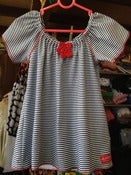 Image of Red Flower, Striped Dress