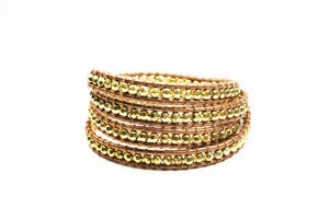 Image of Filament Metallic Leather Wrap Bracelet