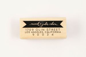 Image of CUSTOM BANNER CALLIGRAPHY ADDRESS STAMP